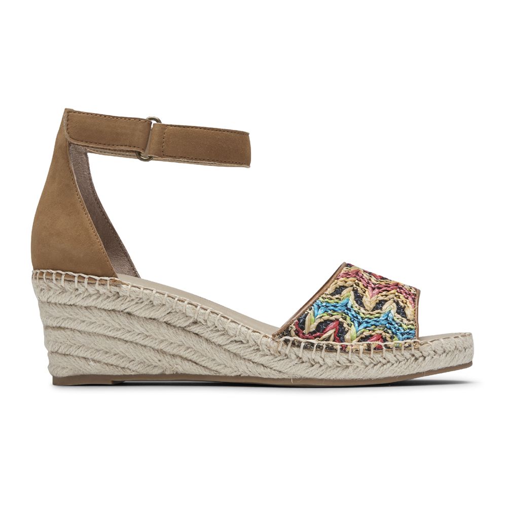 Rockport Canada Marah Woven Ankle Strap - Womens Wedges Sandals Multicolor (EXM695213)